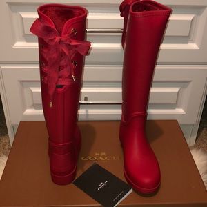 COACH TRESTEE Matte Rubber Tall Rain boots